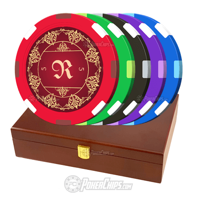 Elegant Monogram Custom Poker Chips Set