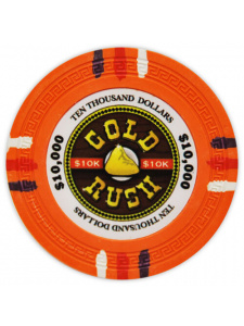 $10000 Orange - Gold Rush Clay Poker Chips