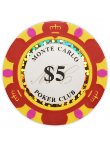 $5 Red - Monte Carlo Clay Poker Chips