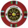 Gold Rush - $5 Red Clay Poker Chips
