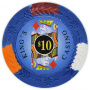 King's Casino - $10 Blue Clay Poker Chips