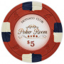 Monaco Club - $5 Red Clay Poker Chips
