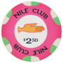 Nile Club - $2.50 Pink Ceramic Poker Chips