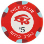Nile Club - $5 Red Ceramic Poker Chips