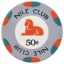 Nile Club- 50¢ Gray Ceramic Poker Chips