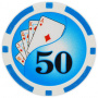 Yin Yang - $50 L. Blue Clay Poker Chips