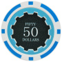 Eclipse - $50 L. Blue Clay Poker Chips