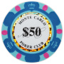 Monte Carlo ($50 L. Blue) Clay Poker Chips