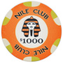 Nile Club - $1000 Orange Ceramic Poker Chips