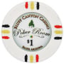 Bluff Canyon - $1 White Clay Poker Chips