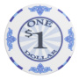 Scroll - $1 White Ceramic Poker Chips