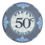 Scroll - 50¢ Gray Ceramic Poker Chips