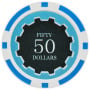 Eclipse - $50 L. Blue Clay Poker Chips