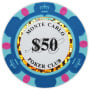Monte Carlo ($50 L. Blue) Clay Poker Chips
