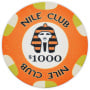 Nile Club - $1000 Orange Ceramic Poker Chips