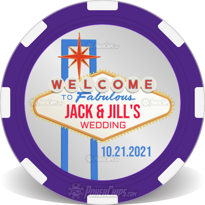 Vegas Sign Wedding Custom Poker Chips