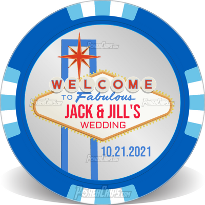 Vegas Sign Wedding Custom Poker Chips