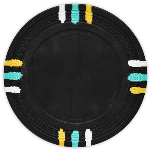 12 Stripe - Black Clay Poker Chips