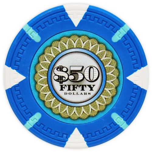 The Mint - $50 L. Blue Clay Poker Chips