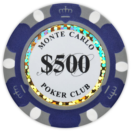 Monte Carlo ($500 Dark Blue) Clay Poker Chips